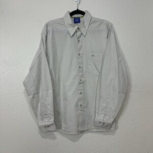 Atletica Shirt Size Large Beige Long Sleeve Button Down 100% Cotton